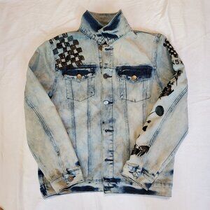 Reason designed in  New York City paint graffiti acid washed denim street jacket